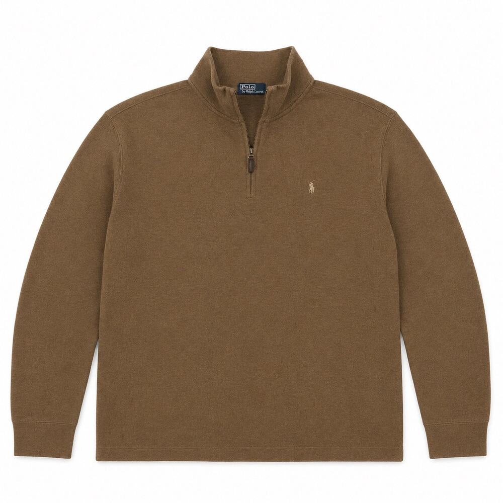 Polo Ralph Lauren quarter zip long sleeve top in brown. Men’s L
